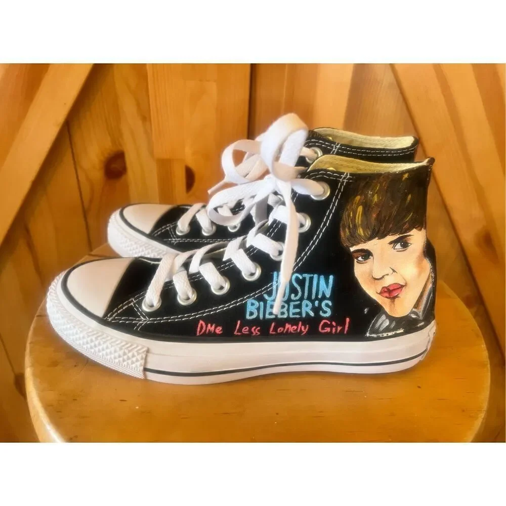 Converse all-star, high tops, black Justin Bieber, women’s size 5.5 NWOT